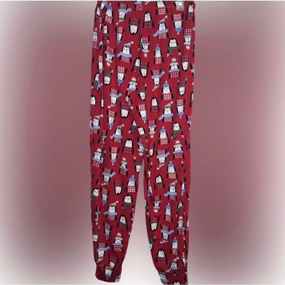 💥Penguin Women Pajama Bottoms Secret Treasures Sleepwear Lounge Pants Red Large - Picture 4 of 8